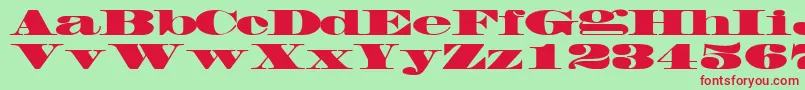 FacadesskRegular Font – Red Fonts on Green Background