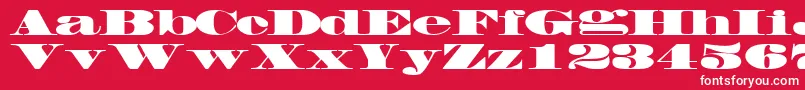 Fonte FacadesskRegular – fontes brancas em um fundo vermelho