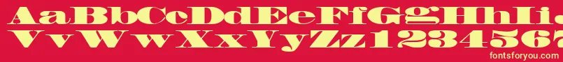Czcionka FacadesskRegular – żółte czcionki na czerwonym tle