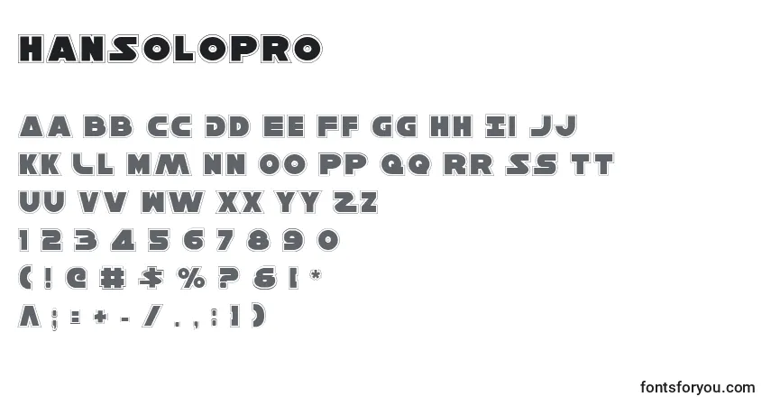 A fonte HanSoloPro – alfabeto, números, caracteres especiais
