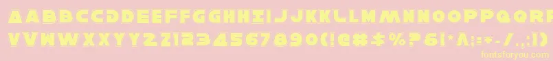 Fonte HanSoloPro – fontes amarelas em um fundo rosa