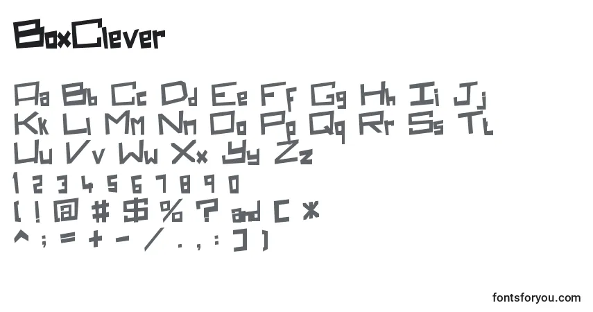Czcionka BoxClever – alfabet, cyfry, specjalne znaki
