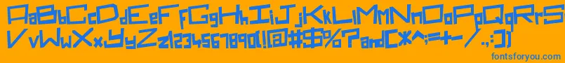 フォントBoxClever – オレンジの背景に青い文字