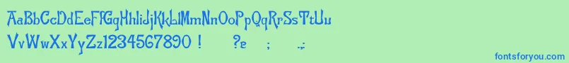 Flemish Font – Blue Fonts on Green Background