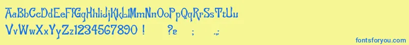 Flemish Font – Blue Fonts on Yellow Background