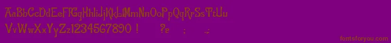 Weitere Informationen zur Flemish-Schriftart Flemish-Schriftart – Braune Schriften auf violettem Hintergrund