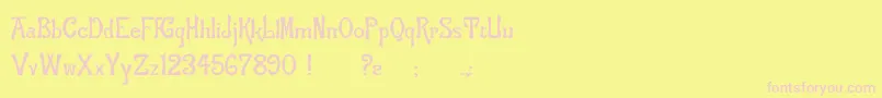 Flemish Font – Pink Fonts on Yellow Background