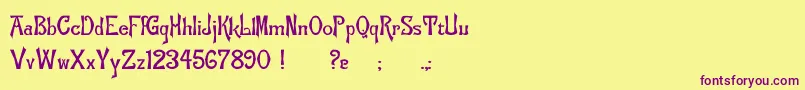 Flemish Font – Purple Fonts on Yellow Background