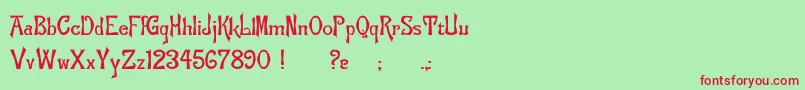 Flemish Font – Red Fonts on Green Background