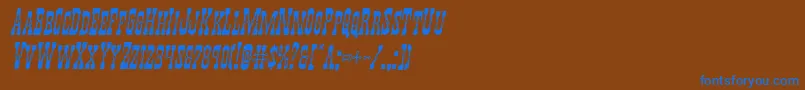 Youngerbrosital Font – Blue Fonts on Brown Background