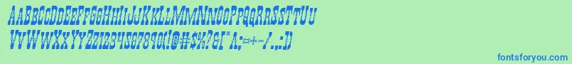 Youngerbrosital Font – Blue Fonts on Green Background