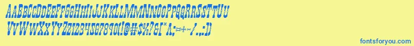 Youngerbrosital Font – Blue Fonts on Yellow Background