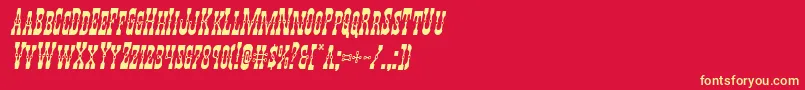 Youngerbrosital-Schriftart – Gelbe Schriften auf rotem Hintergrund