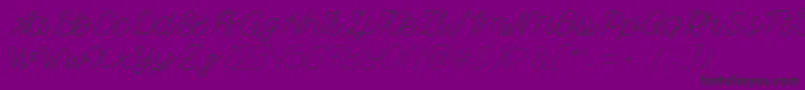 Kanuda-fontti – mustat fontit violetilla taustalla