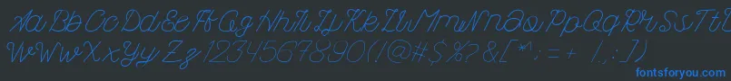 Kanuda-Schriftart – Blaue Schriften auf schwarzem Hintergrund