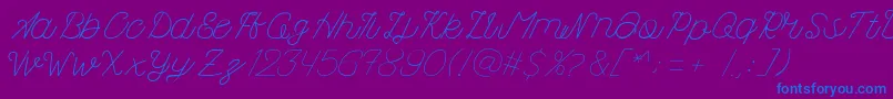 フォントKanuda – 紫色の背景に青い文字