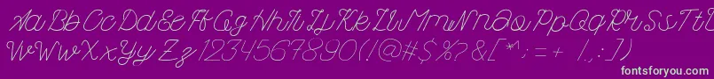 Kanuda Font – Green Fonts on Purple Background