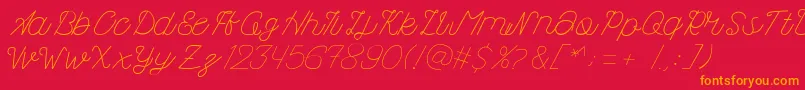 Kanuda Font – Orange Fonts on Red Background