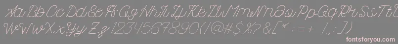 フォントKanuda – 灰色の背景にピンクのフォント