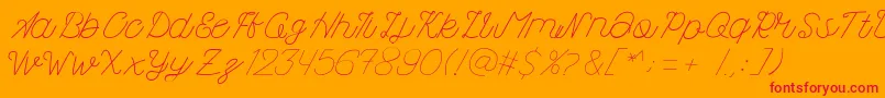 Kanuda Font – Red Fonts on Orange Background