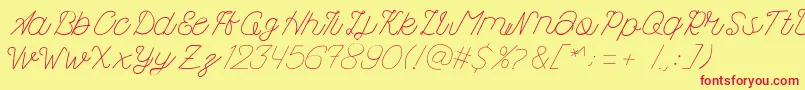 Kanuda Font – Red Fonts on Yellow Background