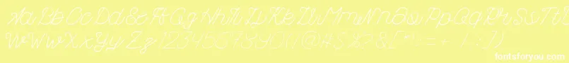 Шрифт Kanuda – белые шрифты на жёлтом фоне