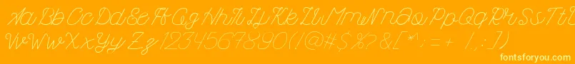 フォントKanuda – オレンジの背景に黄色の文字