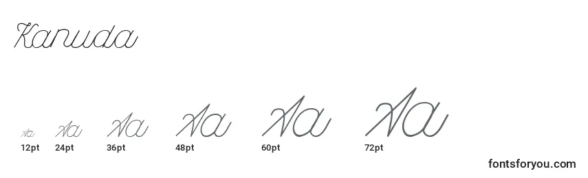 Размеры шрифта Kanuda