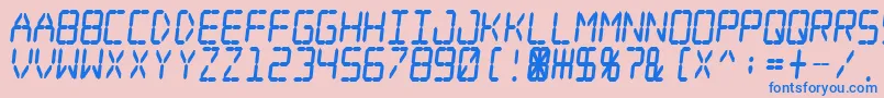 Digital Dream Fat Skew Narrow Font – Blue Fonts on Pink Background