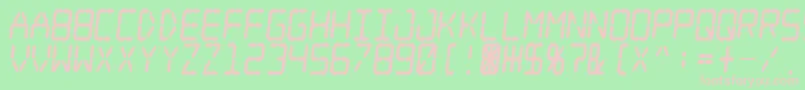 Digital Dream Fat Skew Narrow Font – Pink Fonts on Green Background