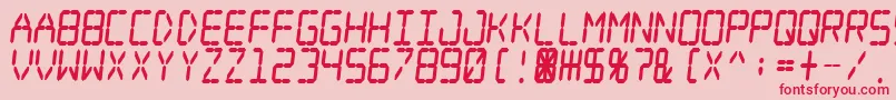 Digital Dream Fat Skew Narrow Font – Red Fonts on Pink Background