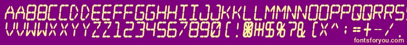 Digital Dream Fat Skew Narrow Font – Yellow Fonts on Purple Background