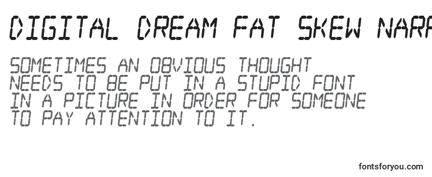 Überblick über die Schriftart Digital Dream Fat Skew Narrow