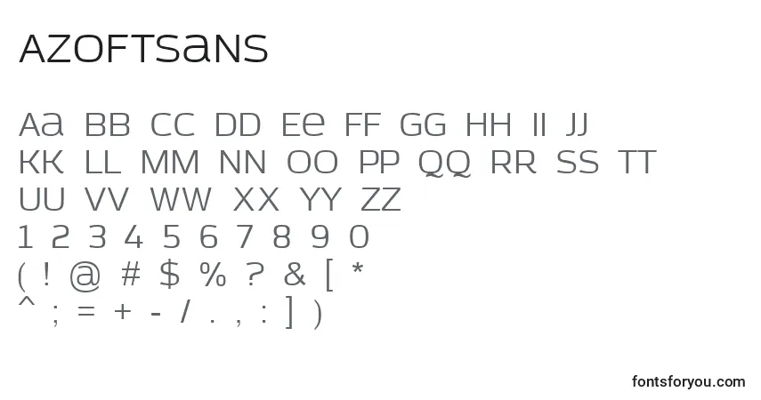 AzoftSans-fontti – aakkoset, numerot, erikoismerkit