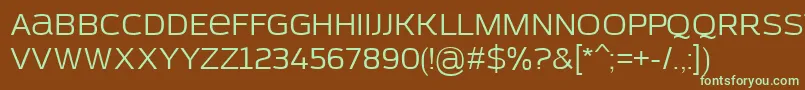 AzoftSans-fontti – vihreät fontit ruskealla taustalla