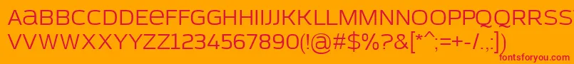 フォントAzoftSans – オレンジの背景に赤い文字