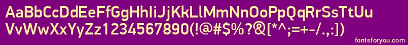 PfdindisplayproMedium Font – Yellow Fonts on Purple Background
