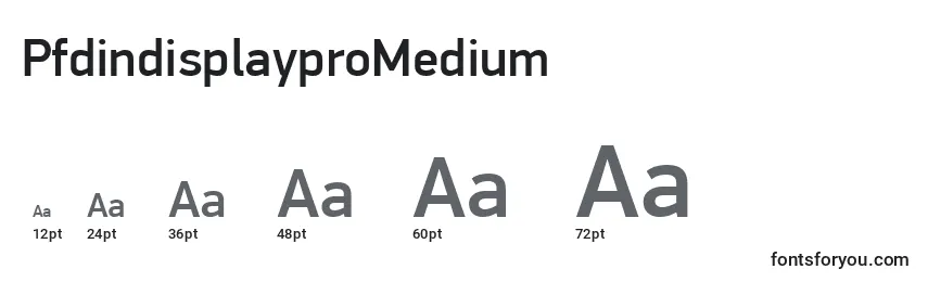 Размеры шрифта PfdindisplayproMedium