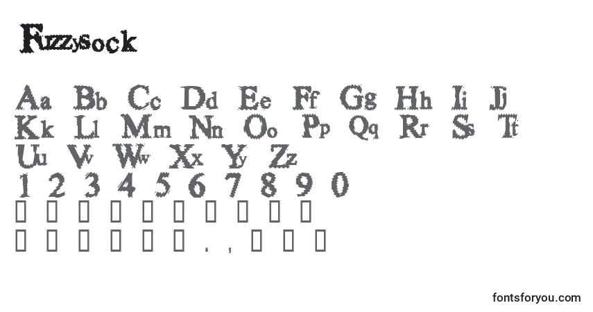 Czcionka Fuzzysock – alfabet, cyfry, specjalne znaki