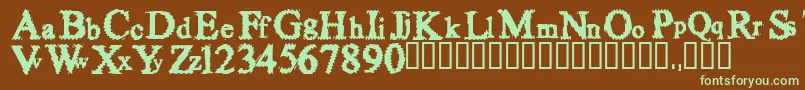 Fuzzysock-fontti – vihreät fontit ruskealla taustalla