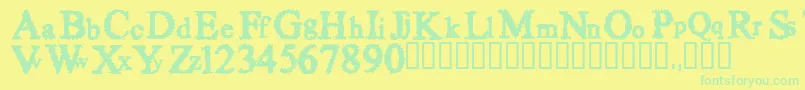 Fuzzysock Font – Green Fonts on Yellow Background