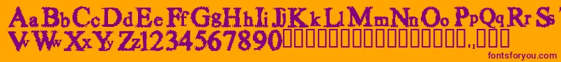 Fuzzysock Font – Purple Fonts on Orange Background