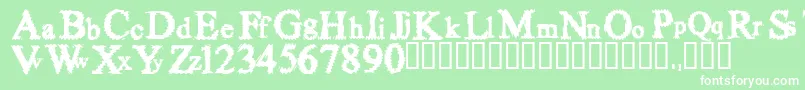 Fuzzysock Font – White Fonts on Green Background