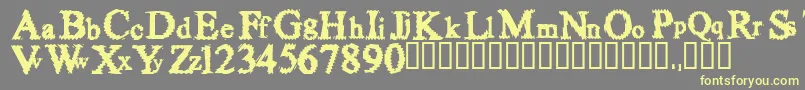 Fuzzysock-Schriftart – Gelbe Schriften auf grauem Hintergrund
