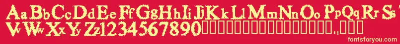 Fuzzysock Font – Yellow Fonts on Red Background