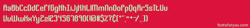 フォントGatherBrk – 赤い背景に緑の文字