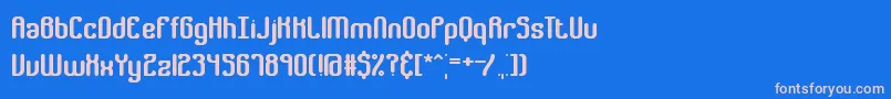 フォントGatherBrk – ピンクの文字、青い背景