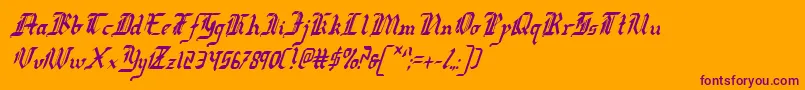Redcoatci Font – Purple Fonts on Orange Background