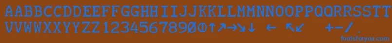 フォントTeletype19451985 – 茶色の背景に青い文字