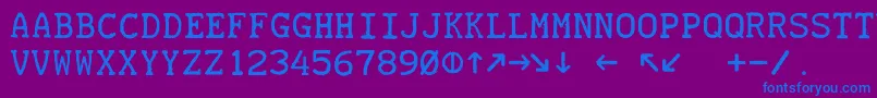 fuente Teletype19451985 – Fuentes Azules Sobre Fondo Morado